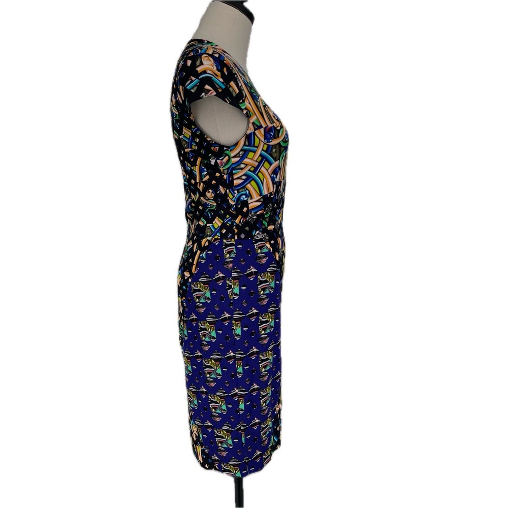 Peter Pilotto Women's Abstract Art Deco Print Sheath Dress‎ Multi Colored 6 S - Picture 7 of 10